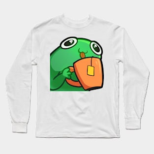 Froggie drinking tea, coffee Long Sleeve T-Shirt